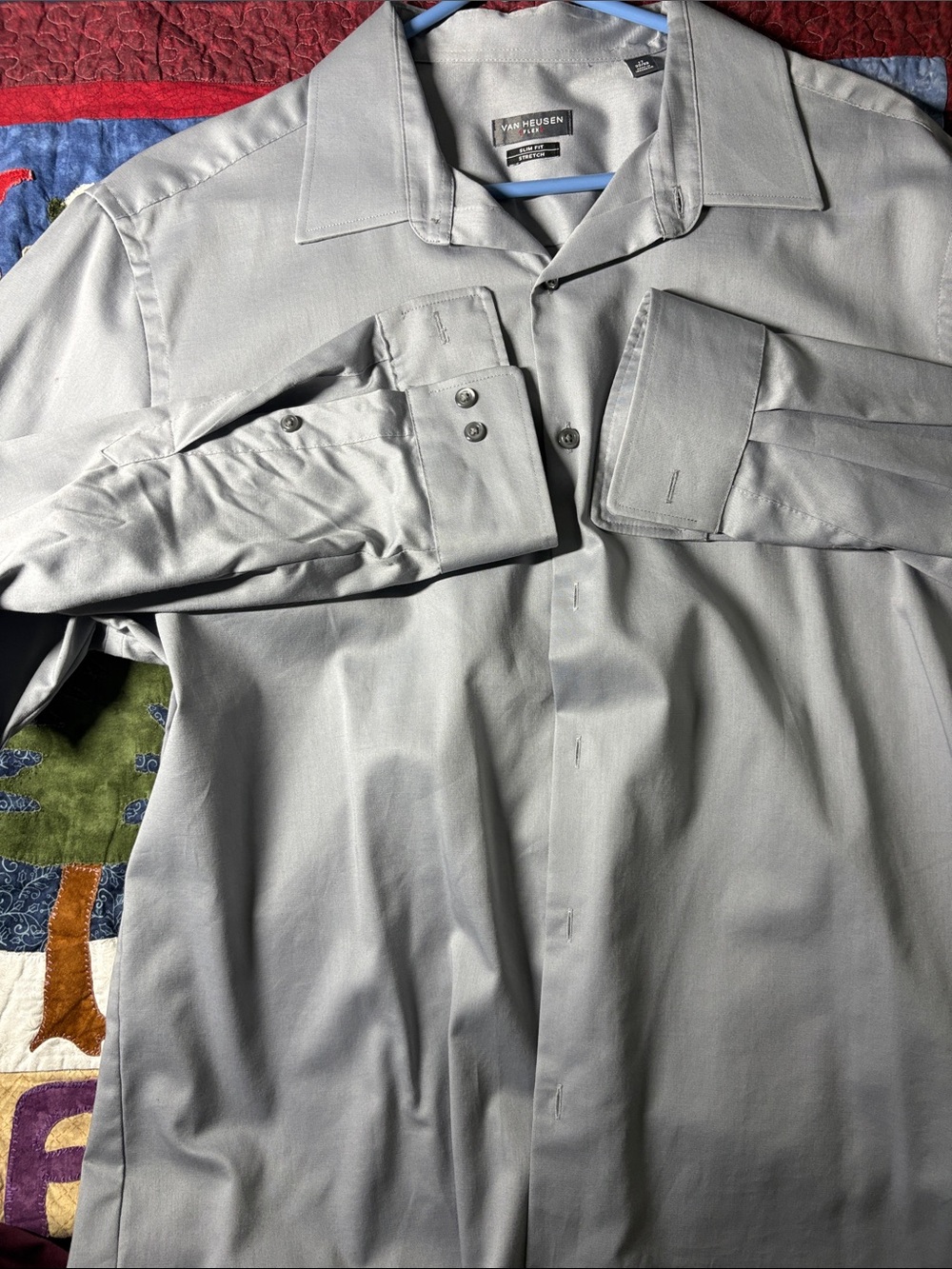 Van Heusen Men's Silver-Gray Dress Shirt - Long Sleeve